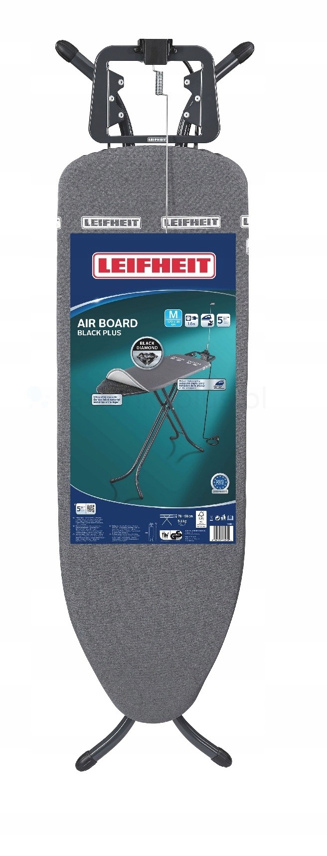 Leifheit Air Board M Black Plus NF 120 × 38 cm | Ľahká žehliaca doska Thermo Reflect